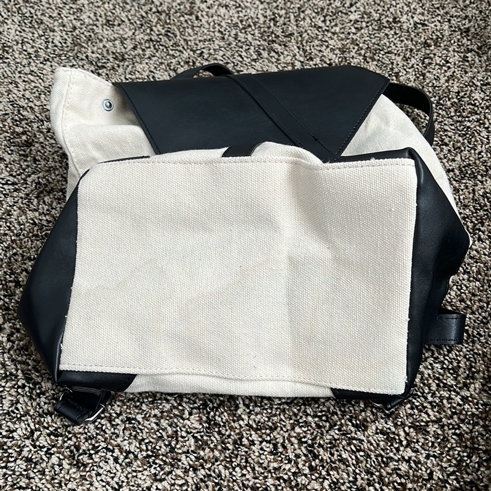 Deux Lux Canvas Backpack, worn once. stained bottom - Picture 7 of 7